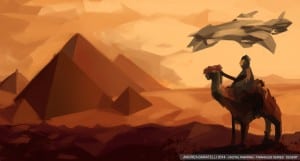 ANDREA BARATELLI 2014 - DIGITAL PAINTING - TRIANGLES SERIES - DESERT
